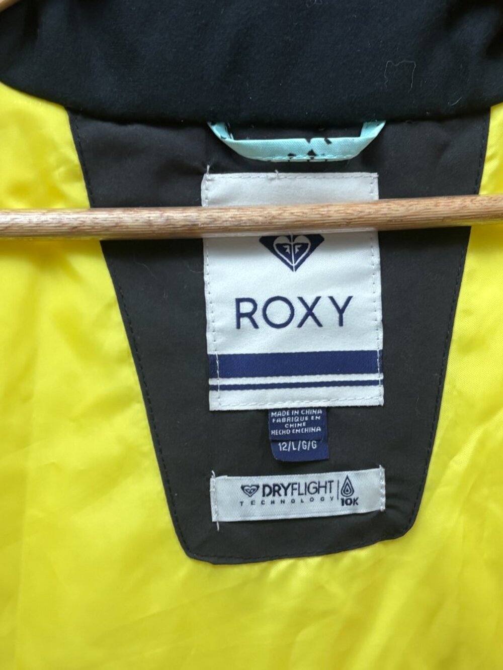 Roxy Jetty Girl Ski Snowboard Jacket Teal Striped Waterproof Size 12 L - Picture 9 of 14